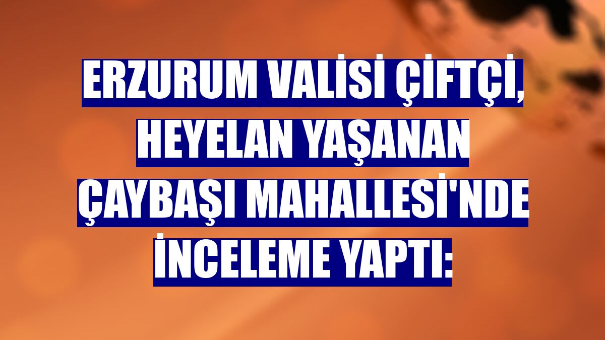 Erzurum Valisi Çiftçi, heyelan yaşanan Çaybaşı Mahallesi'nde inceleme yaptı: