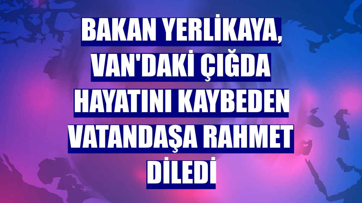 Bakan Yerlikaya, Van'daki çığda hayatını kaybeden vatandaşa rahmet diledi