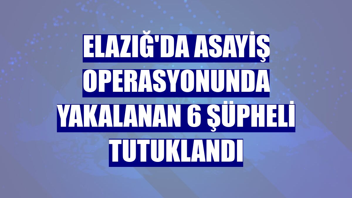 Elazığ'da asayiş operasyonunda yakalanan 6 şüpheli tutuklandı