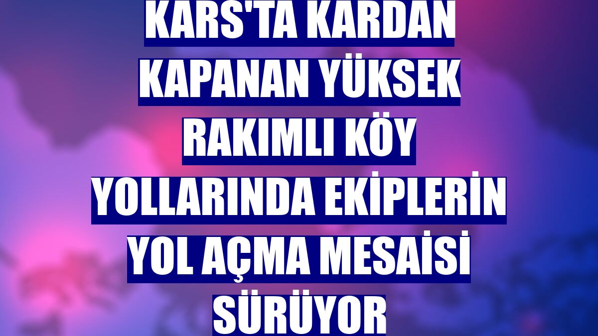 Kars'ta kardan kapanan yüksek rakımlı köy yollarında ekiplerin yol açma mesaisi sürüyor