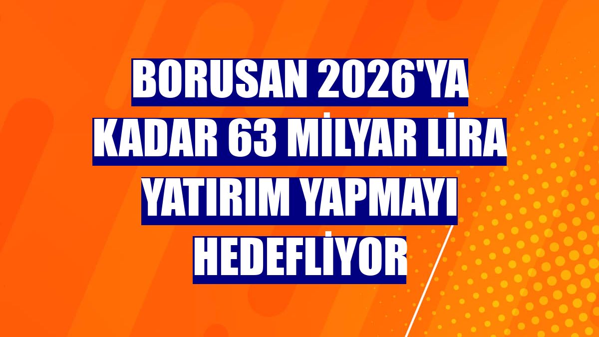 Borusan 2026'ya kadar 63 milyar lira yatırım yapmayı hedefliyor