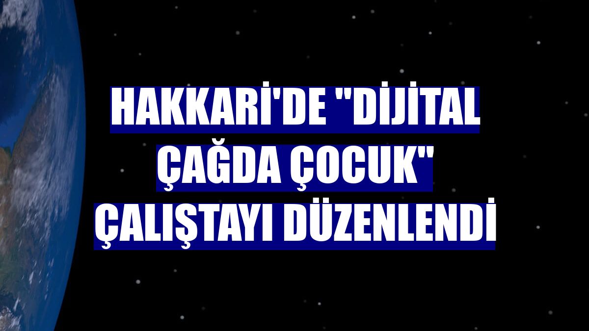Hakkari'de "Dijital Çağda Çocuk" çalıştayı düzenlendi