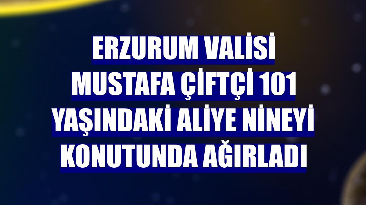 Erzurum Valisi Mustafa Çiftçi 101 yaşındaki Aliye nineyi konutunda ağırladı