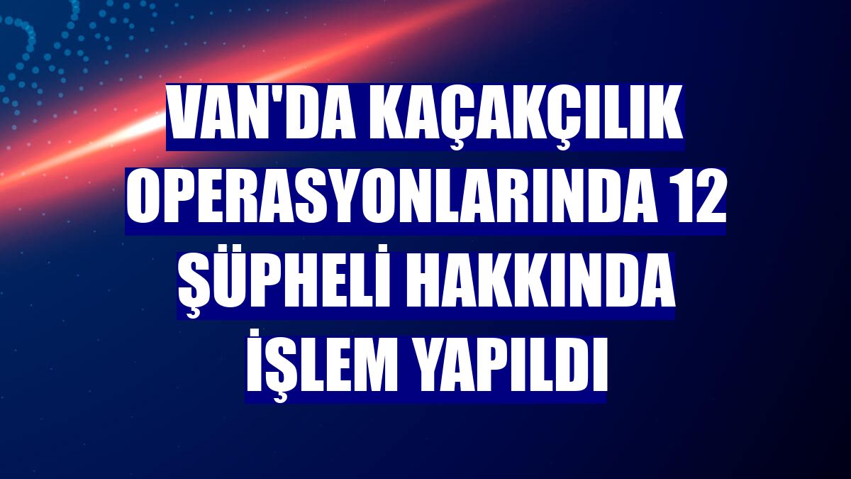 Van'da kaçakçılık operasyonlarında 12 şüpheli hakkında işlem yapıldı