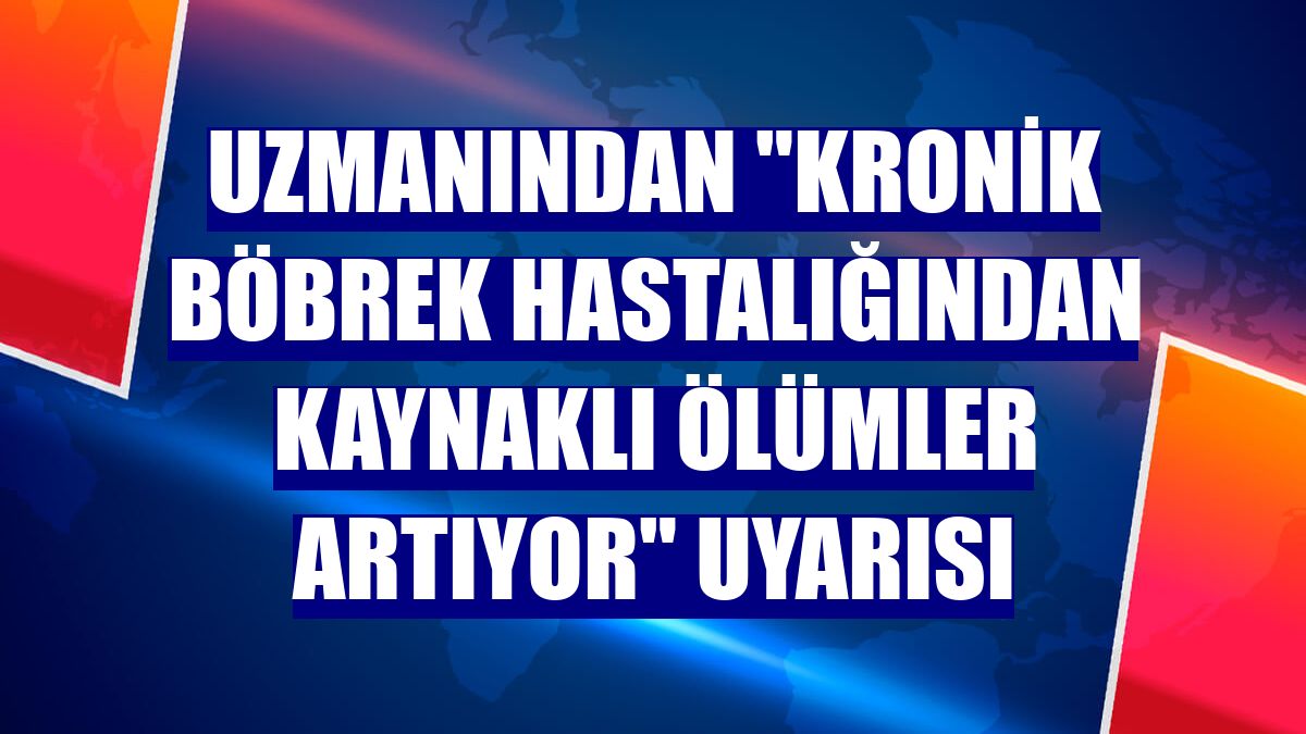 Uzmanından "Kronik böbrek hastalığından kaynaklı ölümler artıyor" uyarısı