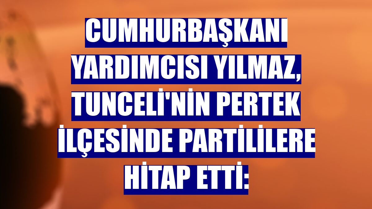 Cumhurbaşkanı Yardımcısı Yılmaz, Tunceli'nin Pertek ilçesinde partililere hitap etti: