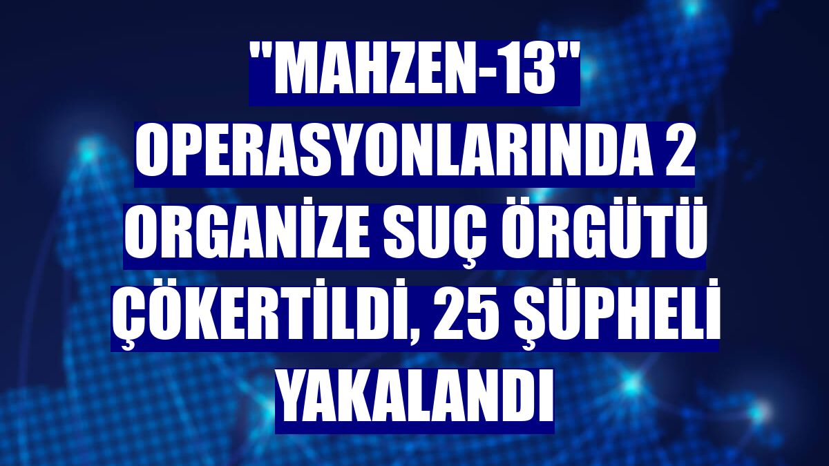'Mahzen-13' operasyonlarında 2 organize suç örgütü çökertildi, 25 şüpheli yakalandı