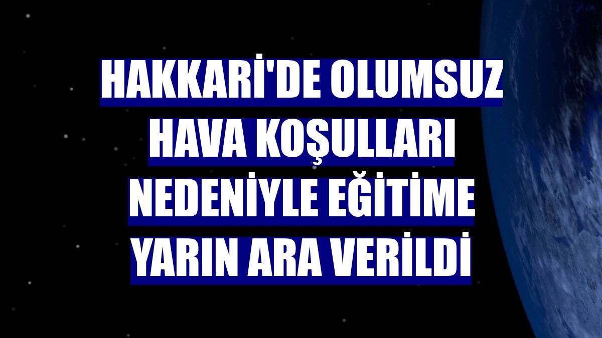 Hakkari'de olumsuz hava koşulları nedeniyle eğitime yarın ara verildi