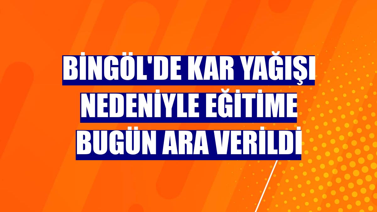 Bingöl'de kar yağışı nedeniyle eğitime bugün ara verildi
