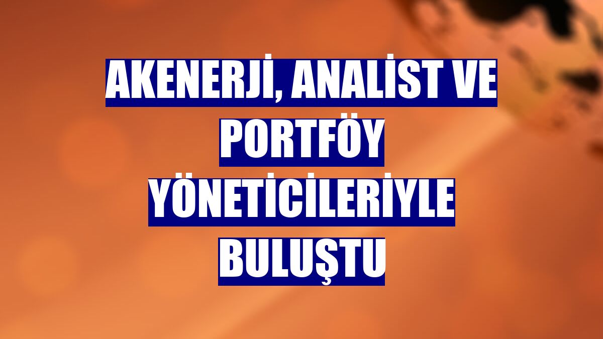 Akenerji, analist ve portföy yöneticileriyle buluştu