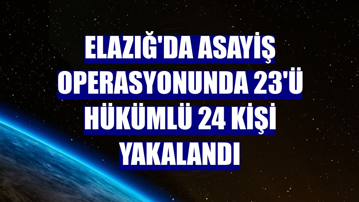 Elazığ'da asayiş operasyonunda 23'ü hükümlü 24 kişi yakalandı