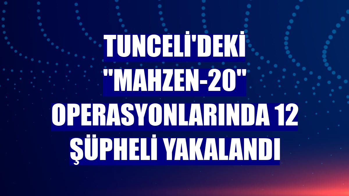 Tunceli'deki "Mahzen-20" operasyonlarında 12 şüpheli yakalandı