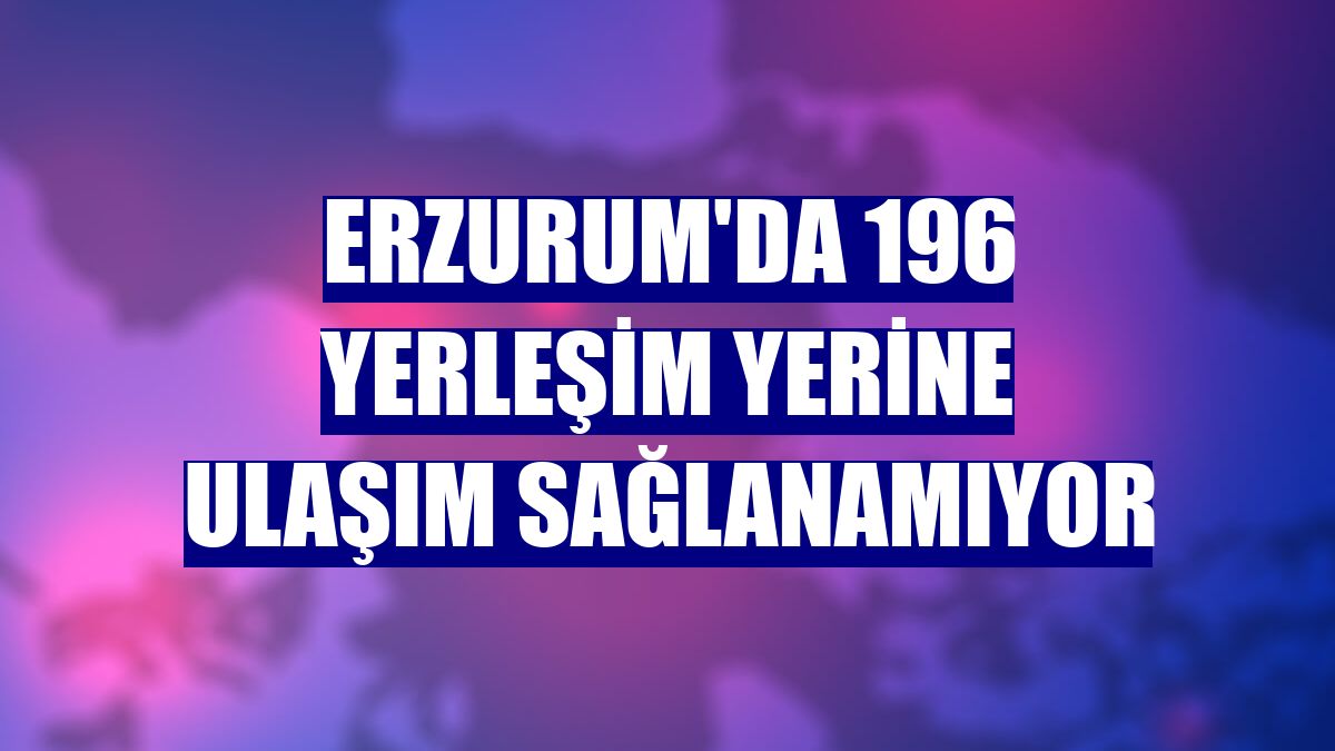 Erzurum'da 196 yerleşim yerine ulaşım sağlanamıyor