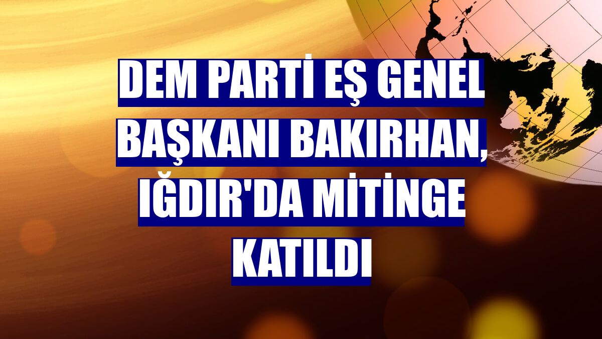 DEM Parti Eş Genel Başkanı Bakırhan, Iğdır'da mitinge katıldı