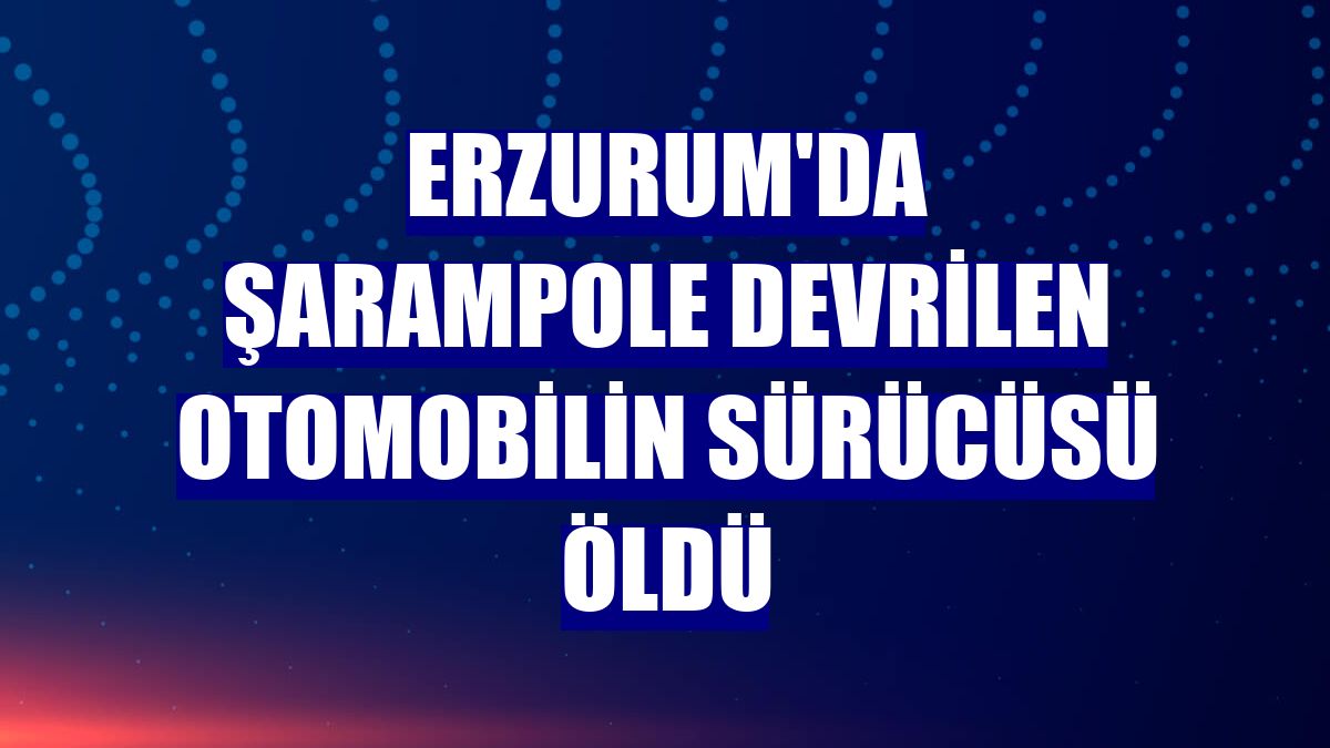 Erzurum'da şarampole devrilen otomobilin sürücüsü öldü
