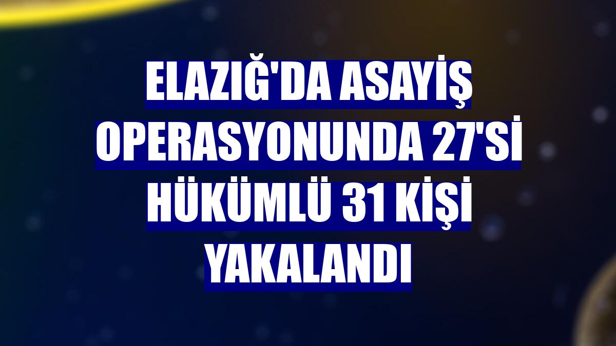 Elazığ'da asayiş operasyonunda 27'si hükümlü 31 kişi yakalandı