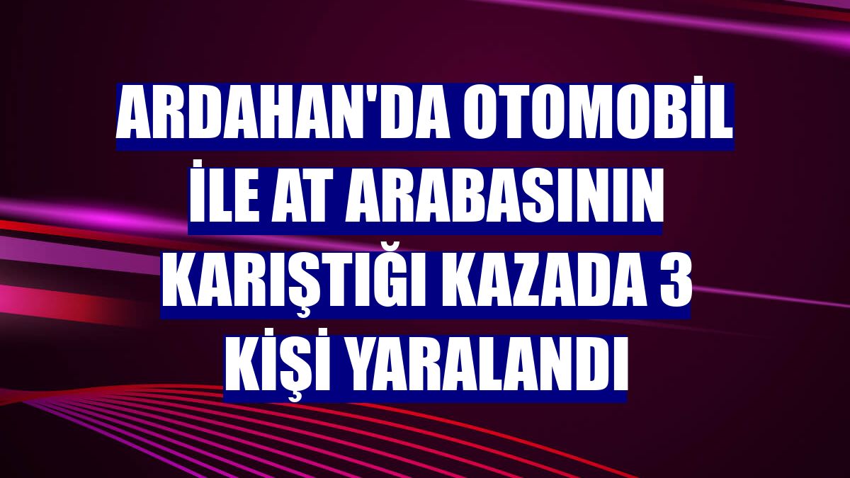 Ardahan'da otomobil ile at arabasının karıştığı kazada 3 kişi yaralandı