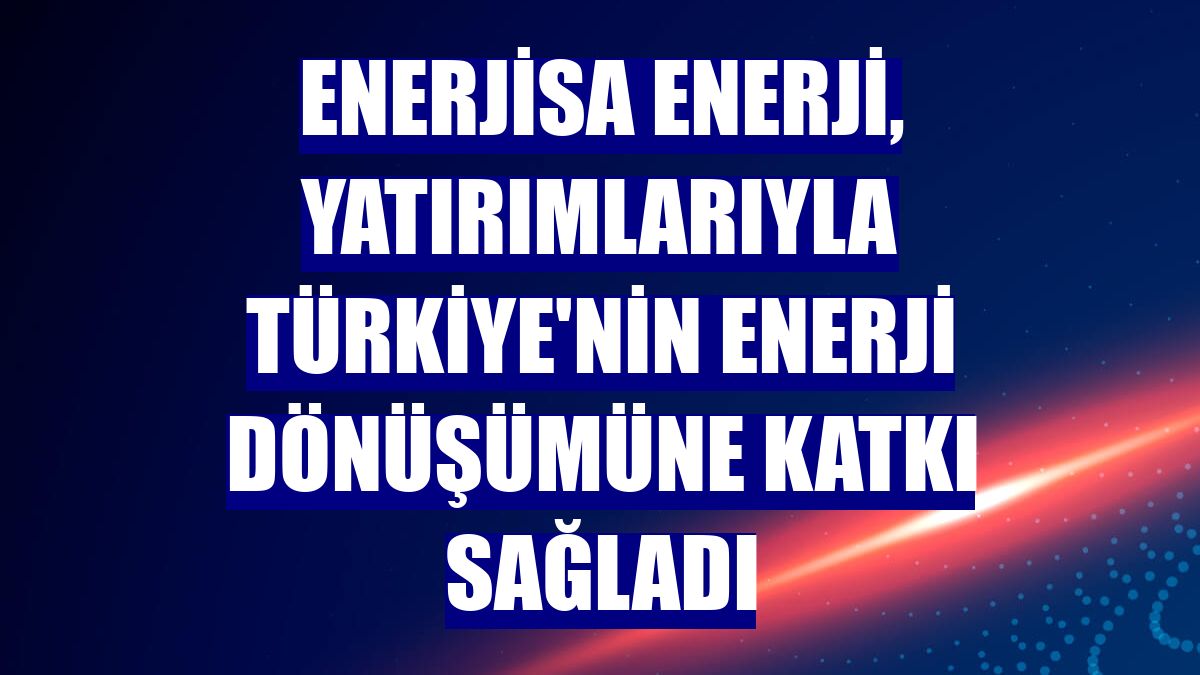 Enerjisa Enerji, yatırımlarıyla Türkiye'nin enerji dönüşümüne katkı sağladı