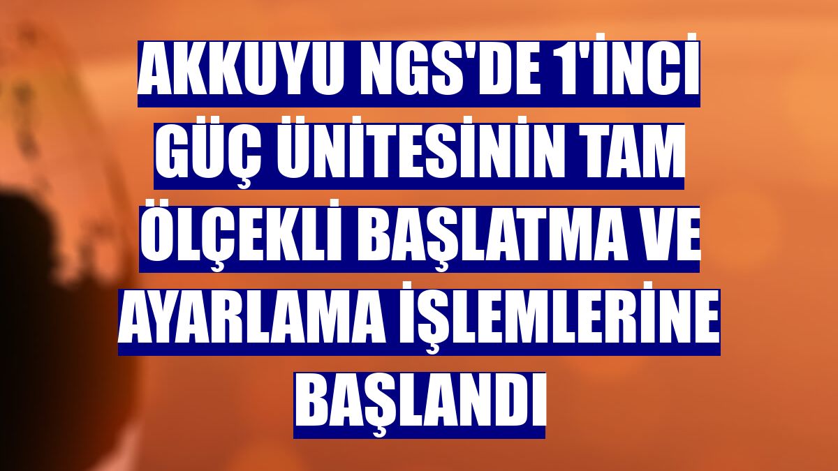 Akkuyu NGS'de 1'inci güç ünitesinin tam ölçekli başlatma ve ayarlama işlemlerine başlandı