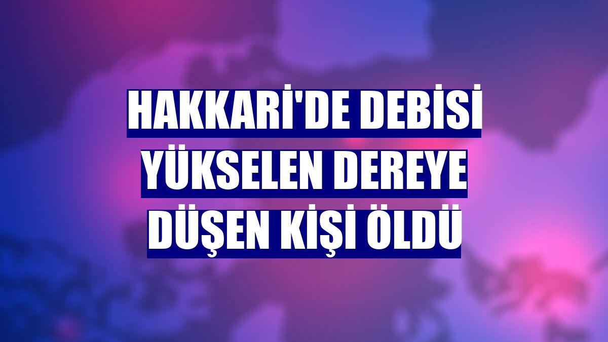 Hakkari'de debisi yükselen dereye düşen kişi öldü