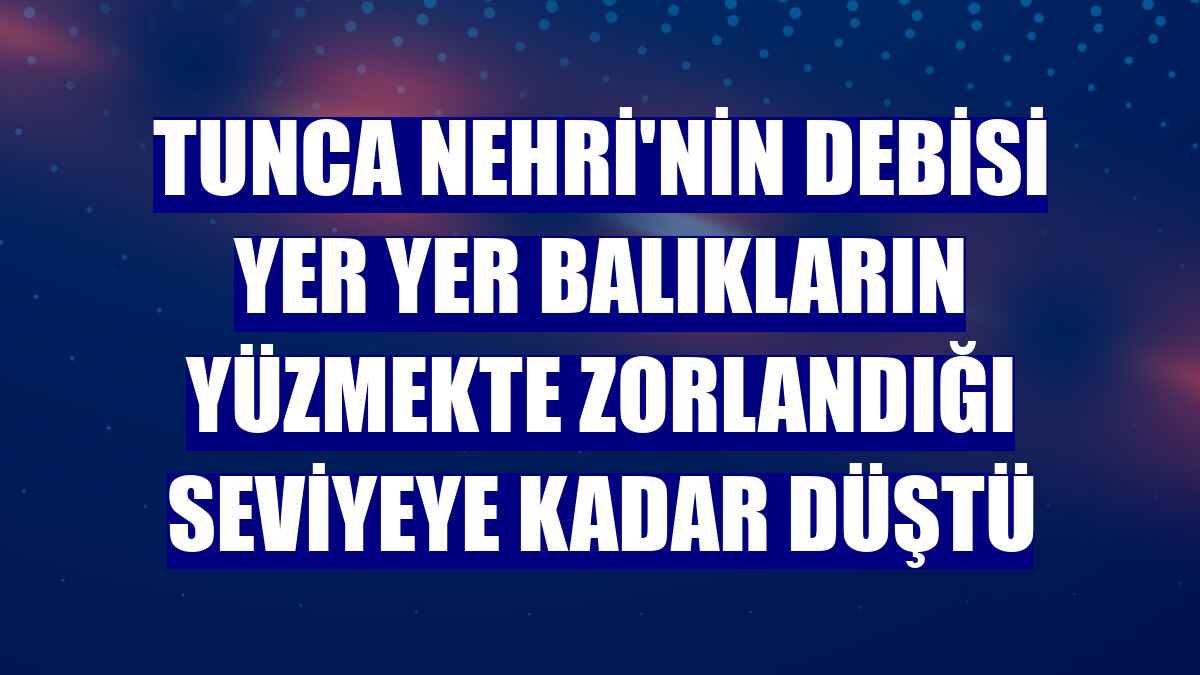 Tunca Nehri'nin debisi yer yer balıkların yüzmekte zorlandığı seviyeye kadar düştü