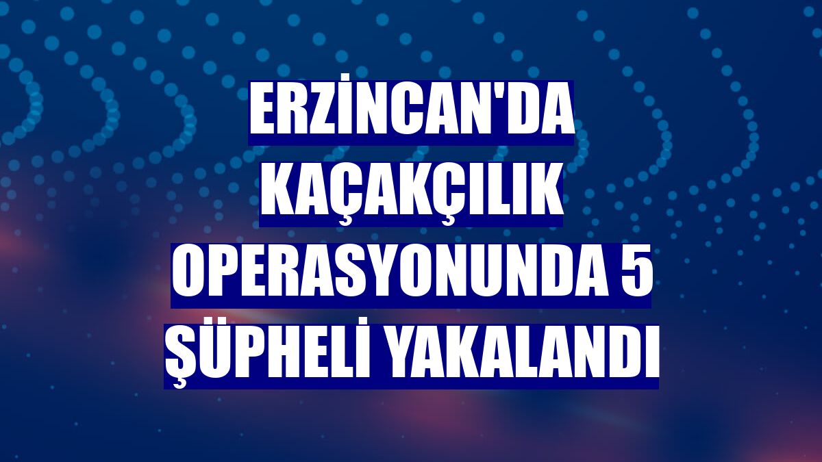 Erzincan'da kaçakçılık operasyonunda 5 şüpheli yakalandı
