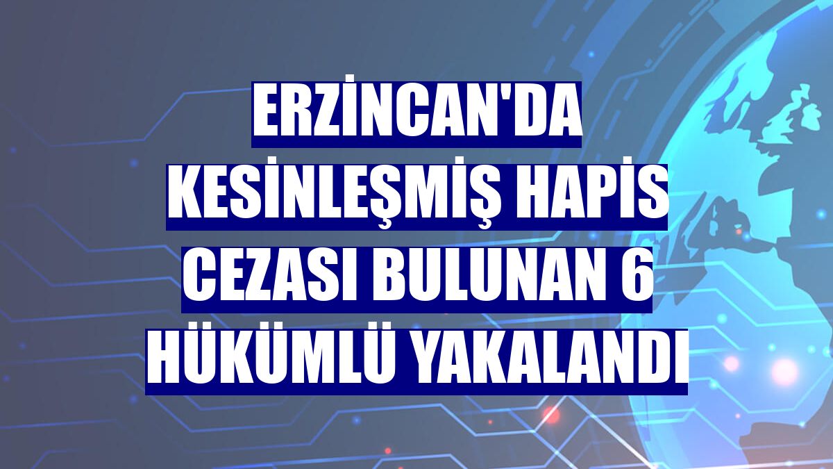 Erzincan'da kesinleşmiş hapis cezası bulunan 6 hükümlü yakalandı