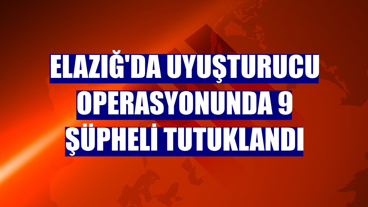 Elazığ'da uyuşturucu operasyonunda 9 şüpheli tutuklandı