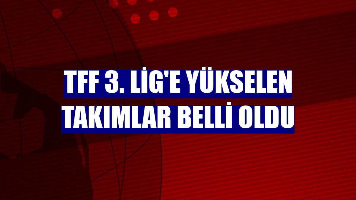 TFF 3. Lig'e yükselen takımlar belli oldu