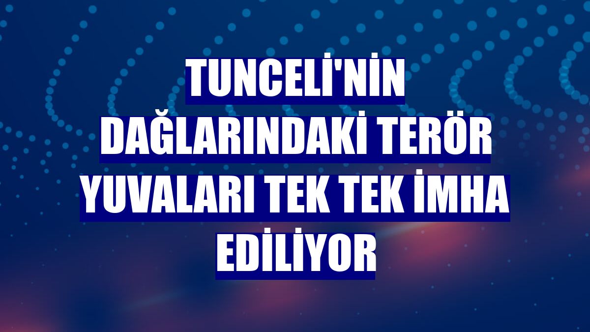 Tunceli'nin dağlarındaki terör yuvaları tek tek imha ediliyor
