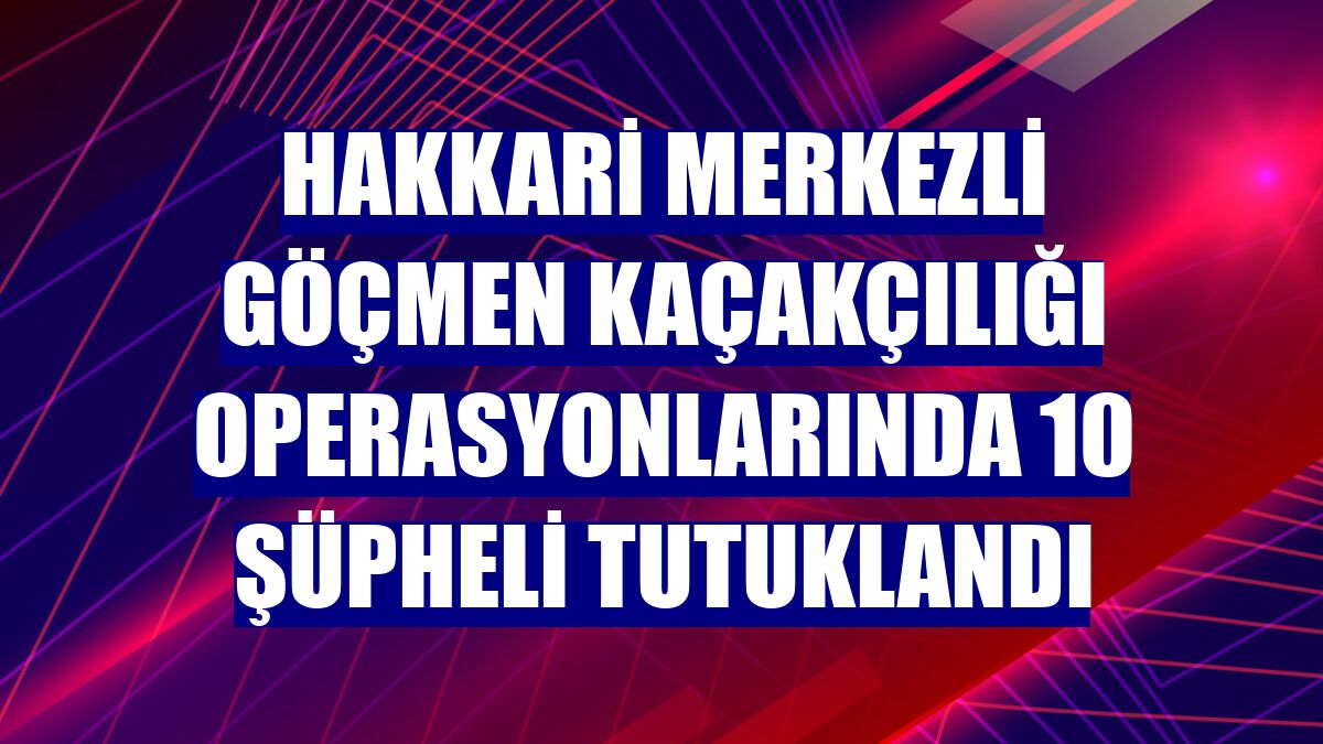 Hakkari merkezli göçmen kaçakçılığı operasyonlarında 10 şüpheli tutuklandı