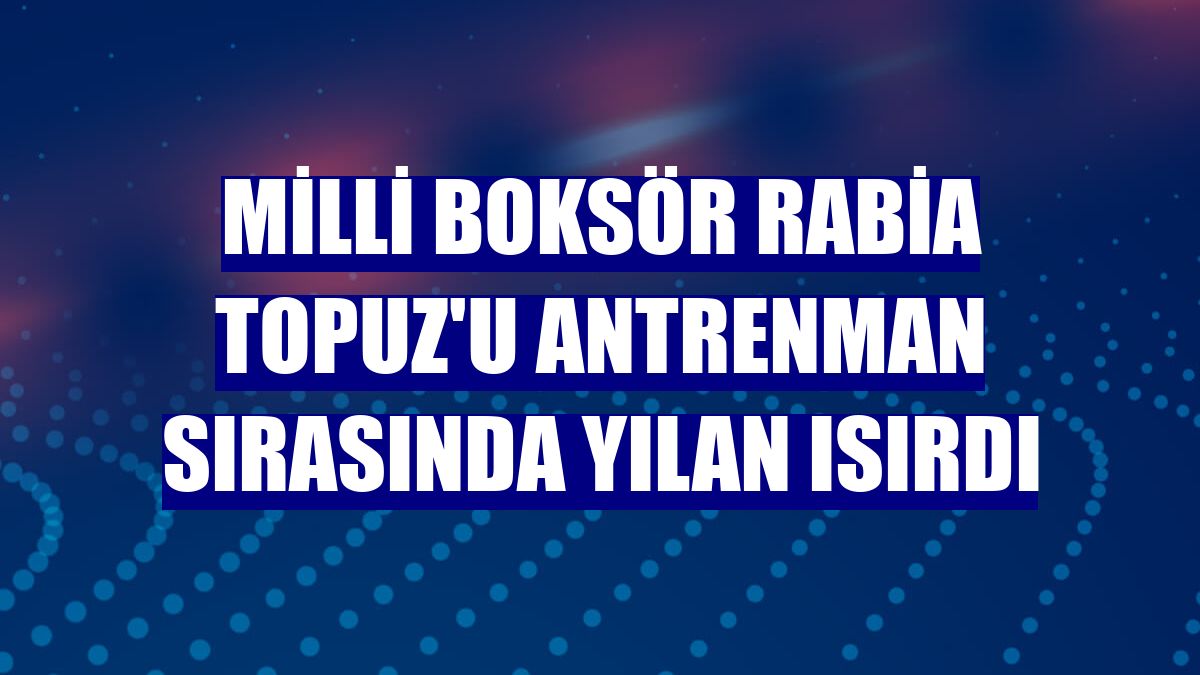 Milli boksör Rabia Topuz'u antrenman sırasında yılan ısırdı