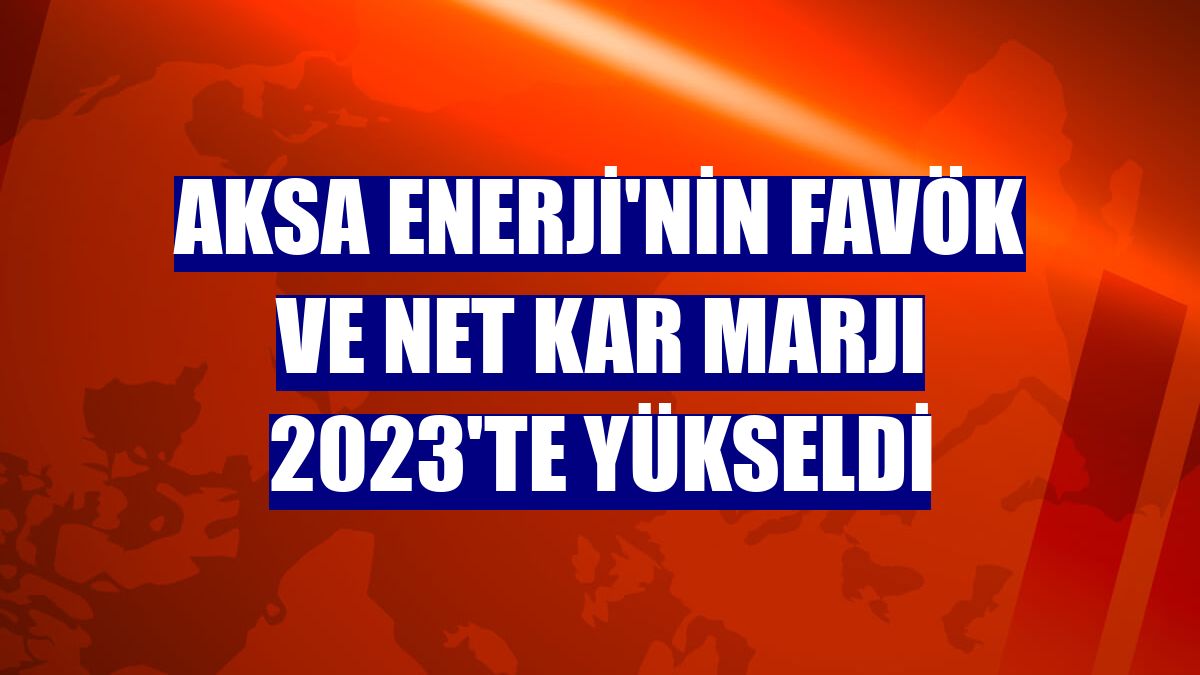 Aksa Enerji'nin FAVÖK ve net kar marjı 2023'te yükseldi