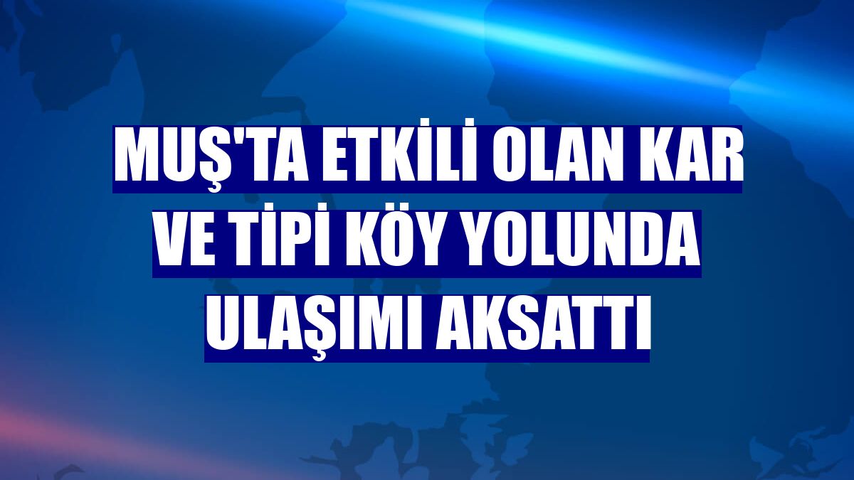 Muş'ta etkili olan kar ve tipi köy yolunda ulaşımı aksattı