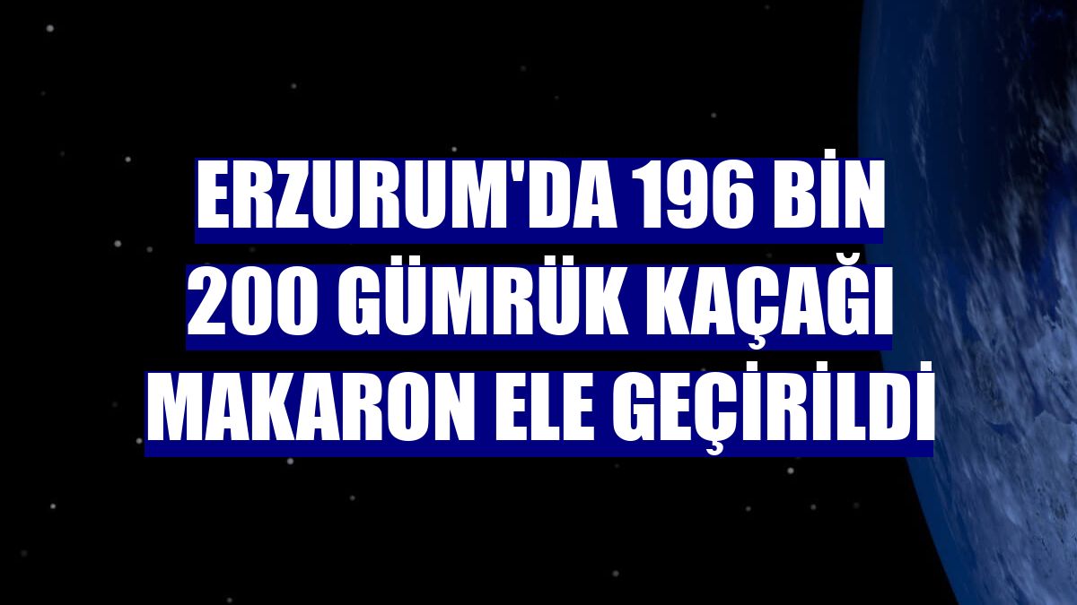 Erzurum'da 196 bin 200 gümrük kaçağı makaron ele geçirildi
