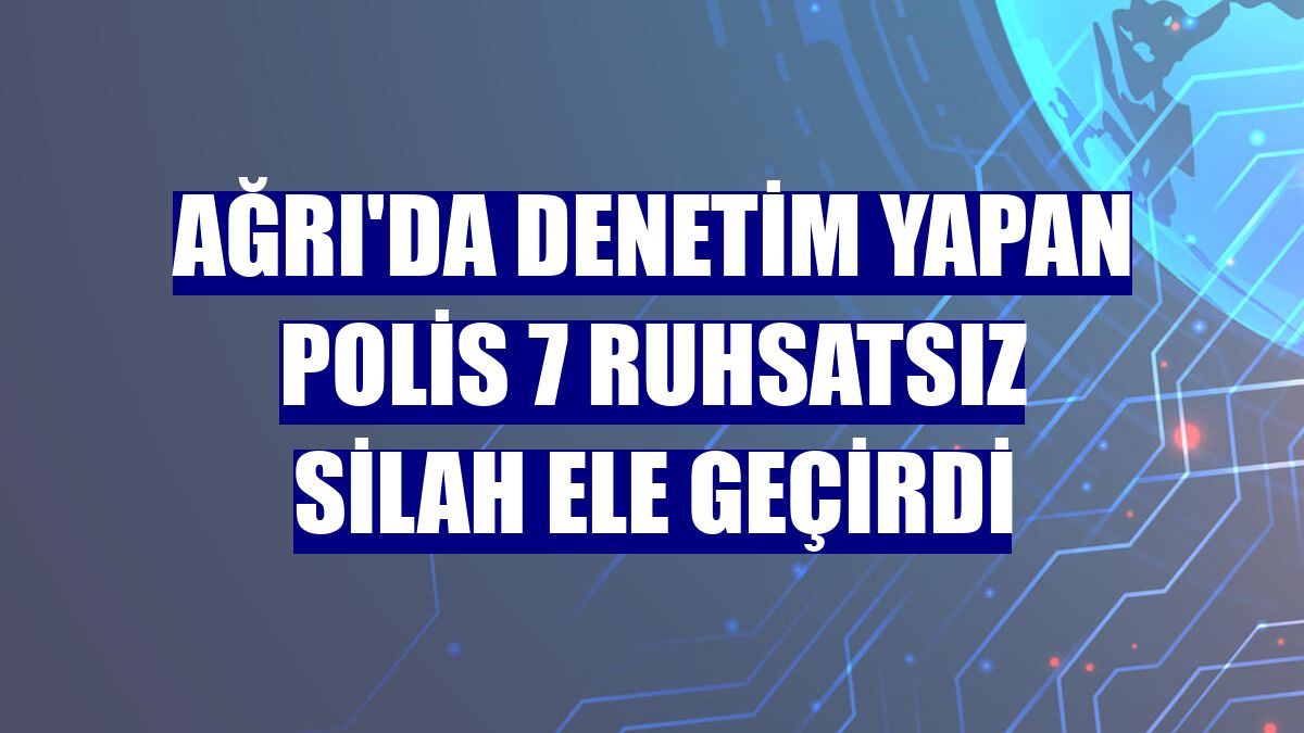 Ağrı'da denetim yapan polis 7 ruhsatsız silah ele geçirdi