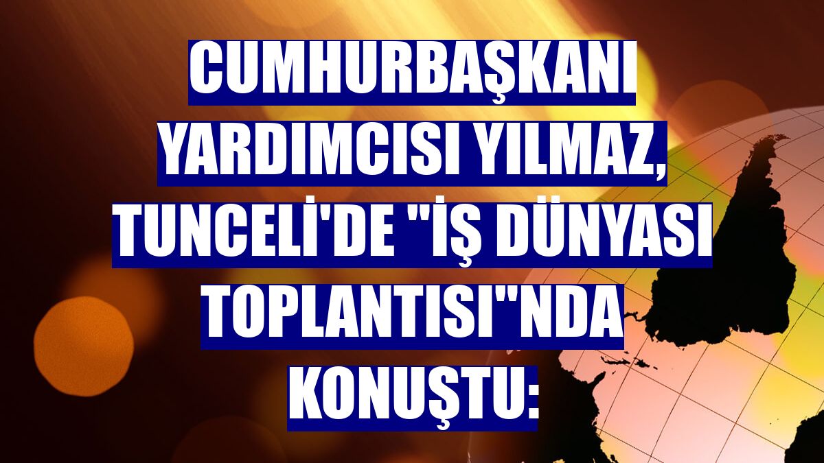 Cumhurbaşkanı Yardımcısı Yılmaz, Tunceli'de "İş Dünyası Toplantısı"nda konuştu: