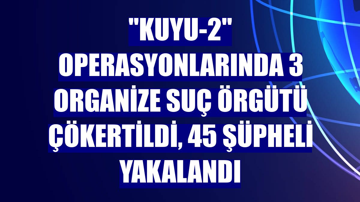 "Kuyu-2" operasyonlarında 3 organize suç örgütü çökertildi, 45 şüpheli yakalandı
