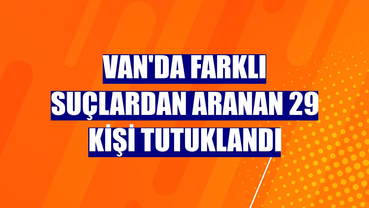 Van'da farklı suçlardan aranan 29 kişi tutuklandı