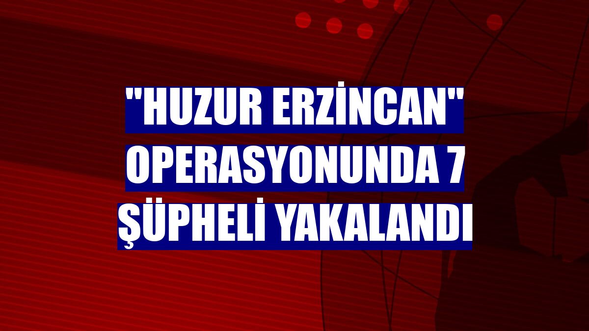 "Huzur Erzincan" operasyonunda 7 şüpheli yakalandı