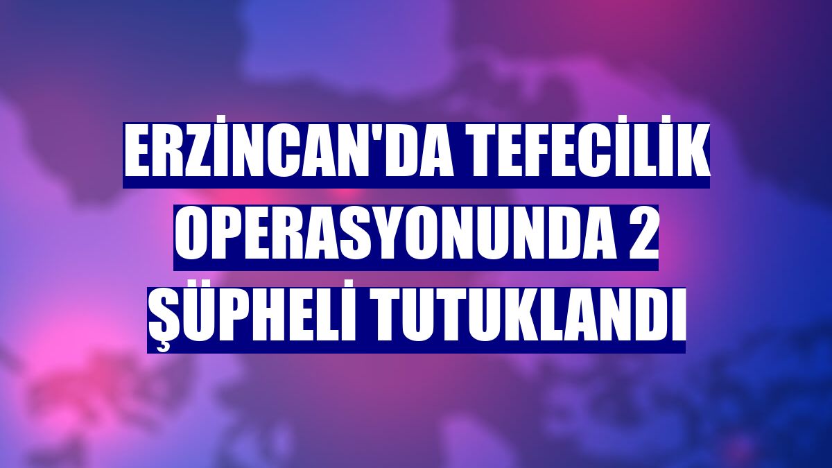 Erzincan'da tefecilik operasyonunda 2 şüpheli tutuklandı