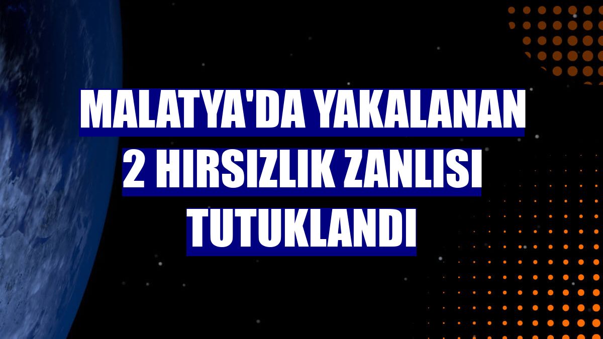 Malatya'da yakalanan 2 hırsızlık zanlısı tutuklandı