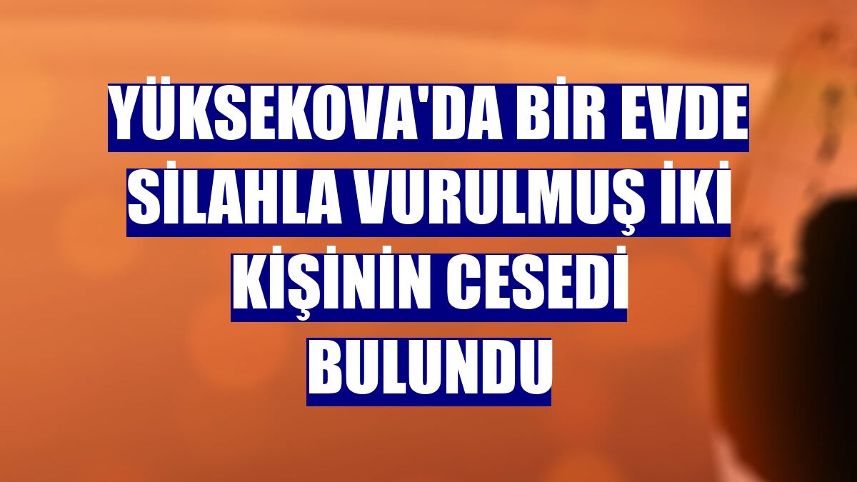 Yüksekova'da bir evde silahla vurulmuş iki kişinin cesedi bulundu