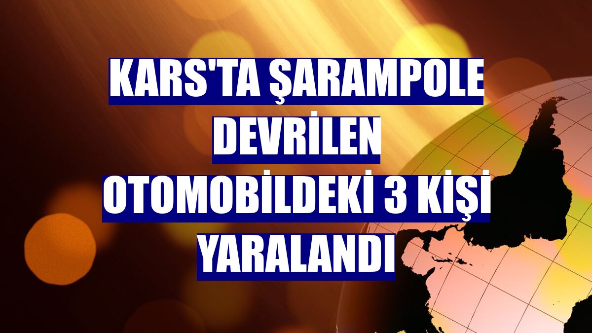 Kars'ta şarampole devrilen otomobildeki 3 kişi yaralandı