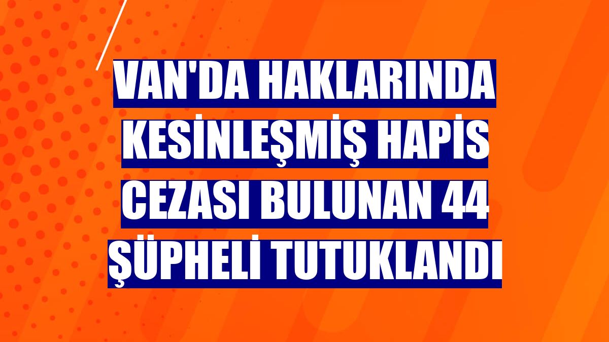 Van'da haklarında kesinleşmiş hapis cezası bulunan 44 şüpheli tutuklandı