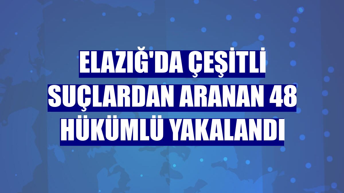 Elazığ'da çeşitli suçlardan aranan 48 hükümlü yakalandı