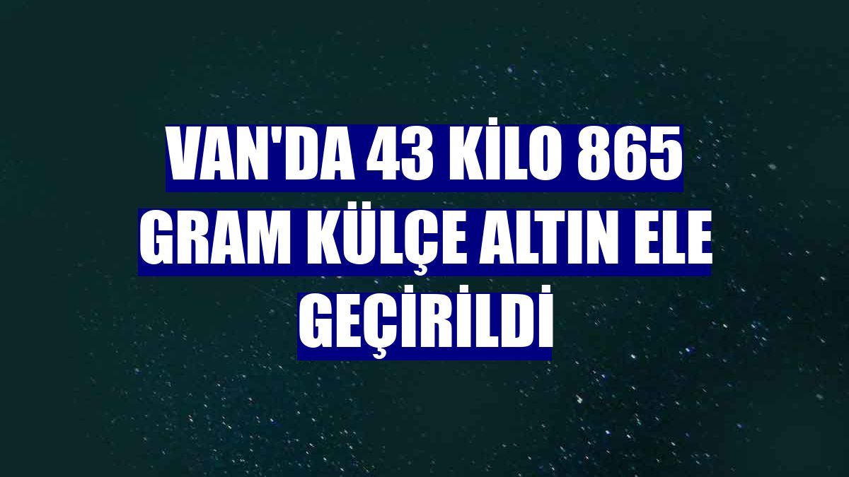 Van'da 43 kilo 865 gram külçe altın ele geçirildi