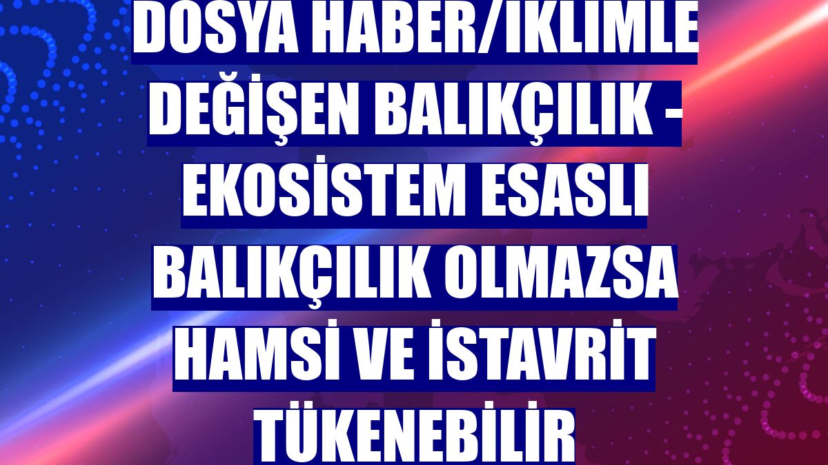 DOSYA HABER/İKLİMLE DEĞİŞEN BALIKÇILIK - Ekosistem esaslı balıkçılık olmazsa hamsi ve istavrit tükenebilir