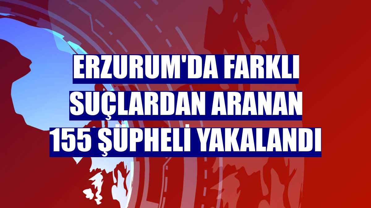 Erzurum'da farklı suçlardan aranan 155 şüpheli yakalandı