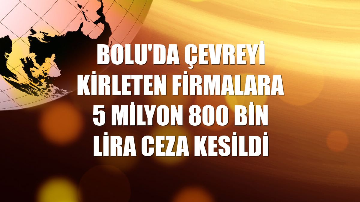 Bolu'da çevreyi kirleten firmalara 5 milyon 800 bin lira ceza kesildi